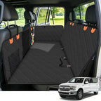 Dog Seat Cover, 3-Section Design, Waterproof Non-Slip Car Hammock for Large Dogs, Fit Full-Size Truck & SUV, +45% Extra Space, Black