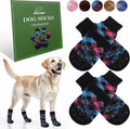 EXPAWLORER Dog Socks to Prevent Licking Paws, Dog Shoes for Hot Pavement, Anti Slip Dog Booties for Hardwood Floors, Dog Boots & Paw Protectors for Small Medium Large Senior Dogs, Pink Blue M