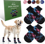 EXPAWLORER Dog Socks to Prevent Licking Paws, Dog Shoes for Hot Pavement, Anti Slip Dog Booties for Hardwood Floors, Dog Boots & Paw Protectors for Small Medium Large Senior Dogs, Pink Blue M