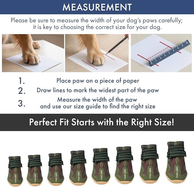 Spark Paws 365 Dog Shoes - All-Season Boots for Winter Snow & Hot Pavement | Water-resistant, anti-slip, stay-on straps - rain, ice & summer booties in one. Reflective; small, medium & large dogs