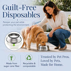Kinn Kleanbowl Pet Bowl Stainless Steel Frame, 16 oz (Pack of 1) | Compostable Refills, Spill-Proof Stable, Disposable, Easy Cleaning, No Plastic