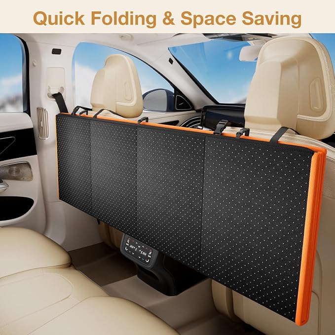 Pecute Dog Car Seat Cover for Back Seat, Back Seat Extender for Dogs 52 * 24.4in, Foldable in The Car, Hard PVC Panels Bottom Support to 330 lbs, for Cars/Mid-Size SUV/Small Truck