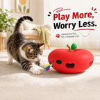 Cat Toys Automatic Interactive Cat Toy for Indoor Cats, Red | Rechargeable Cat Toys Interactive, Quiet Pop-Up Kitten Toy, Smart Sensor Feather Toy, Simulates Hunting, with 6 Random Holes