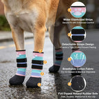 BEAUTYZOO Dog Shoes for Hot Pavement, Waterproof Dog Socks to Prevent Licking Paws & Hardwood Floors, Dog Booties Paw Protectors with Adjustable Straps & Non-Slip Sole, Small Medium Large Dogs Boots