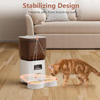 Automatic Cat Feeder, 5L Timed Cat Food Dispenser with Programmable Portion Control, Pet Feeder up to 9 Meals per Day for 2 Cats, Automatic Pet Feeder for Small Dogs Indoor(Botton)
