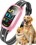 Smart AI Bark Collar for Large Medium Small Dogs, Anti Barking Device with 5 Training Modes, Exclusive Forced Bark-Stopping, Rechargeable IP67 Waterproof Bark Collar with 5 Sensitivity (Pink)