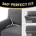 Jacquard Couch Covers for 3 Cushion Couch 1 Piece Stretch Sofa Covers Furniture Protector Anti-Slip Soft Thickened Dogs Slipcovers Washable Diamond Pattern(Sofa, Grey)