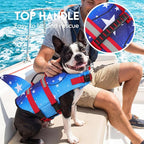 ASENKU Dog Life Jacket - Pet Safety Vest for Swimming & Boating, Shark Life Jacket with Floatation, Dog Lifesavers Swimsuits for Small Medium Large Dogs (GradStar, L)