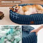 ChiXnuggle Orthopedic Dog Bed, Washable Cover, Faux Fur Bolster Pet Couch | waterproof,egg crate foam,non-slip bottom,for large dogs,navy,35*28*7,dog sofa