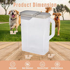 Buddeez Pet Food Storage Container - 8 Quart Capacity Dog / Cat Food & Bird Seed Container with Durable EZ Grip Handle, Flip Gray Lid (includes 1 Cup Clear Scoop) | Durable dry-food storage, For dog food, cat food or bird seed, Includes scoop, desk pet...