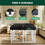 FXW Homeplus Indoor Dog Playpen with Mesh Top Cover, 40" H, 8 Panels | Calm Indoor Play Area, Cover Helps Deter Jump-Outs, for Medium & Large Dogs, Patented