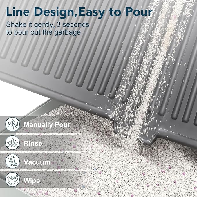 UPSKY Large Cat Litter Mat 31" x 24 Waterproof and Washable, Soft on Paws | Litter Catcher Pad, Cat Litter Trapping Mat, Scatter Control, Fits Most Litter Boxes, Use for Dogs & Cats, Black