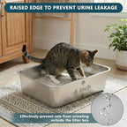 Homegroove Stainless Steel Litter Box 2 Pack, 23.6"x15.7"x6" for Multi-Cats | Large Metal Cat Litter Box, Non-Stick Easy to Clean Surface, Jumbo Size for Big Cats & Multiple Cats