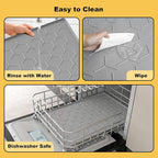 Pieviev Silicone Dog Cat Food Bowl Mat, Waterproof Raised Edge, 24'' x 16'' | Food-Grade Bpa-Free Pet Food Mat, Waterproof & Non-Slip, Raised Edges Contains Spills & Drips, Fits Pet Bowls and Fountains