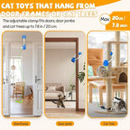 Door Frame Cat Toy for Indoor Cats, Automatic Hanging Toy | Interactive cat toys for indoor cats with 2 play modes: automatic bouncing and rotating; hangs from door frames.