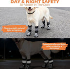 EXPAWLORER Dog Socks to Prevent Licking Paws with Grippers for Hardwood Floors Anti Slip,Glow-in-the-Dark Dog Summer Shoes Booties Boots & Paw Protectors for Small Medium Large Senior Dogs Black M