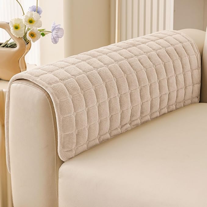 Smiry Velvet Couch Cover for Dogs, Non Slip Soft Sofa Protector for Pets | Washable Sofa Cover for Cats, Furniture Protector Against Pet Hair, Scratches, Fits Sectional Sofa(Apricot, 27.6"x27.6")