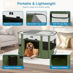 X-ZONE PET Dog Playpen, Puppy Cat Play Pen Portable Foldable Indoor/Outdoor Tent Crate Cage, Portable Pet Crate Medium Size Green 33"