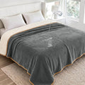 Luciphia Waterproof Pet Blanket, Washable Reversible Sherpa Fleece Throw | Liquid-proof furniture protector for bed and couch, soft reversible sherpa fleece for dogs, cats grey, QUEEN