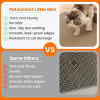 Extra Large Cat Litter Mat XXL, Double Layer Honeycomb, Beige | 46x26”, Reduces Litter Tracking, Easy to Clean, Waterproof, Non-Slip, Soft on Paws, Scratch Resistant, Beige, XXL