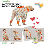 LovinPet Dog Pajamas Large Sized Dog, Anti Licking, Recovery Suit, Lightweight Jurassic Knit, UV for Large Dogs/XXL