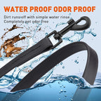 Dogline Biothane Waterproof 4ft Dog Leash Strong Coated Nylon Webbing with Black Hardware Odor-Proof Easy to Clean High Performance for Small or Large Dogs Made in USA 4ft Lead, Black