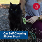 Coastal Pet Safari - Cat Self-Cleaning Slicker Brush - Cat Grooming Supplies