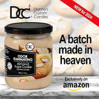 Almond Sugar Cookie Odor Eliminating Highly Fragranced Candle - Eliminates 95% of Pet, Smoke, Food, and Other Smells Quickly - Up to 80 Hour Burn time - 12 Ounce Premium Soy Blend