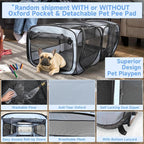 2-in-1 Dog Playpen, 58''Pop Up Cat Puppy Pet Playpen Indoor/Outdoor Cats Enclosed, Cat Dog Tent Crate Cage Kennel, Portable Playpen for Kitten, Small Animals Play Pen(No Divider, Unified Space)