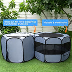 2-in-1 XLarge Pop Up Dog Playpen, 90"x 46" x28"H Portable Cat Condo Foldable Puppy Pet Playpen Indoors Outdoor Cats Enclosed Tent Crate Cage Kennel, Playpen for Kitten, Small Animals Play Pen(L)