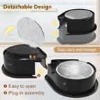 Newget 304 Stainless Steel Dog Bowl Set with Lids, 24oz Foldable Pet Dishes | Dual Food & Water Pet Bowl, Anti-Skid, Keeps Food Fresh, Easy to Install, for Small - Large Dogs/Cats - Indoor & Outdoor Use