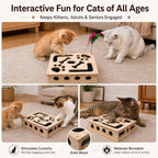 Cat Nail File Box, Cat Nail File Scratcher Puzzle Enrichment Box with Sandpaper, Interactive Cat Puzzle Feeder Treat Toy for Indoor Cats, Natural Claw Care