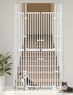 Extra Tall Cate Gate for Doorway: Pressure Mount 74.8"-90.5" Tall Cat Gate for Pets in Extra 30.3"-47.2" Width No Wall Drilling No Toddler for Indoor Stairs Hallway Room Safety Barrier