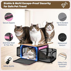 Top and 2 Sides Expandable Cat Carrier 18x13.5x9.5, TSA Airline Approved Dog Carriers for Small Dogs, Soft-Sided Pet Carrier with Self-Locking Zippers for Kitten,Rabbit, Puppy, Guinea Pig Pink