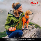 FLEXI® Xtreme Tape Retractable Dog Leash, Large, 26 ft - Orange/Black | German engineered, original flexi leash, durable quality for dogs up to 121 lbs, tangle-free, walking, reliable brake system