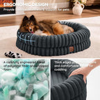 ChiXnuggle Orthopedic Dog Bed, Washable Cover, Faux Fur Bolster Pet Couch | waterproof,egg crate foam,non-slip bottom,for small medium dogs,dark grey,30*24*7,dog sofa,puppy bed