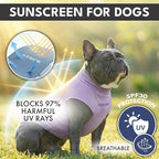 Spark Paws Sunblock Dog T-Shirt, SPF30 Protection, Lightweight Breathable Quick Dry for Dogs with Sensitive Skin - Purple & Pink (Set of 2) - M