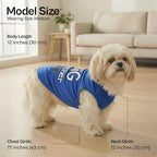 Parisian Pet Dog Shirt – 100% Cotton Shirts for Medium Dogs – Blue Sleeveless Puppy Clothes – Lightweight and Breathable Dog Apparel – Boy Big Brother Dogs Clothes - Stretchy Pet T Shirts