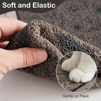 Glittme Cat Litter Mat, 33"x22" Non-Slip Washable Trapping Mat for Cats | Litter Trapping Mat With Thick PVC Coil To Catch Scatter, Soft On Paws And Waterproof Bottom To Protect Floors