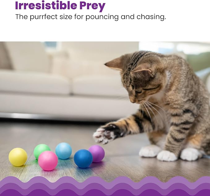 Catstages Replacement Balls for Cat Track Toys, Multiple Colors, 6 Pack