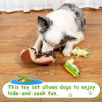 Hollypet Squeaky Hide and Seek Dog Toys for Small and Medium, Crocodile | Interactive Plush Stuffed Dog Squeak Toys for Small Medium Sized Dogs and Non-Aggressive Chewers, Puppy Teeth Clean Chew Toys