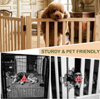 Freestanding Wooden Dog Gate Indoor- 23" H 2 Panels 2PCS | No-Painted Folding Pet Gate, Foldable Puppy Fence for Stairs, Doorways, Hallways