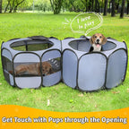 2-in-1 XLarge Pop Up Dog Playpen, 90"x 46" x28"H Portable Cat Condo Foldable Puppy Pet Playpen Indoors Outdoor Cats Enclosed Tent Crate Cage Kennel, Playpen for Kitten, Small Animals Play Pen(L)