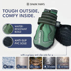 Spark Paws 365 Dog Shoes - All-Season Boots for Winter Snow & Hot Pavement | Water-resistant, anti-slip, stay-on straps - rain, ice & summer booties in one. Reflective; small, medium & large dogs