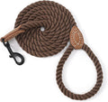 Mile High Life Dog Leash Braided Cotton Rope with Leather-Reinforced Ends | Rust-proof 360° swivel clasp, Heavy-duty for medium/large dogs. Great for weddings, daily walks (4 FT, 1/2", Dark Brown)