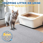 Cat Litter Mat 47" x 35" XL, Washable Urine-Proof Non-Slip Gray | Machine Washable, Upgraded Felt & Fabric Material Litter Mat for Fewer Creases, Hold 3-4 Litter Boxes, Soft on Paws