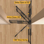 Extra Wide 29" Tall Baby & Dog Gate, 32-54" Wide Hardware Mount Gate,Black | Auto-Close design,Two-Way Swing, No Bottom Bar,Must Drill to Install