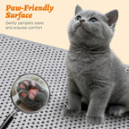 Large Cat Litter Box Mat for Cats, Double Layer Cat Litter Trapping Mats | Waterproof, Urine Proof, Non-Slip Litter Pad for Indoor Honeycomb Large Cat Litter Mat, Easy to Clean Grey (33.8'' x 23.6'')