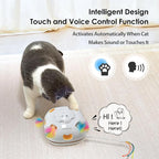 ORSDA Cat Toys, 4 in 1 Interactive Cat Toys for Indoor Kitten, Automatic Electric Enrichment Hide and Seek, Chase the Feather, 8 Holes Mice Whack-A-Mole, Catch Magic Wand