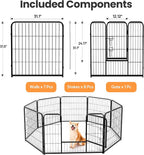 Simple Deluxe Dog Playpen Outdoor Indoor, 32 Inch 8 Panels Dog Fence for Small/Medium Dogs Puppy, Perfect Dog Pen for Camping, Yard, RV, Garden Fence, Black